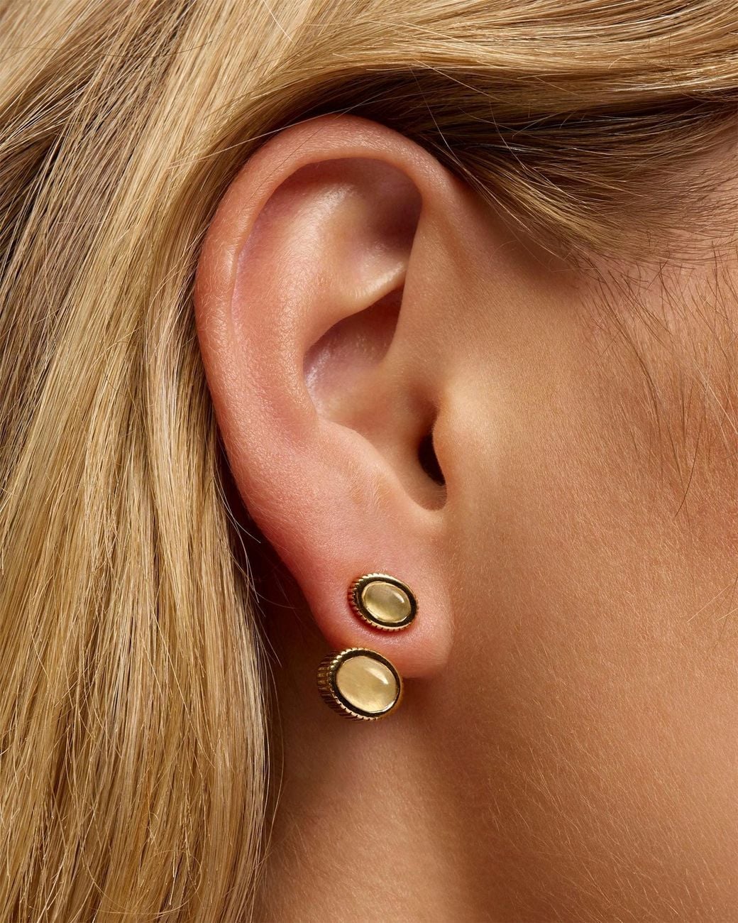 Stone Fruit Metallic Bolo Ear Jacket Earrings
