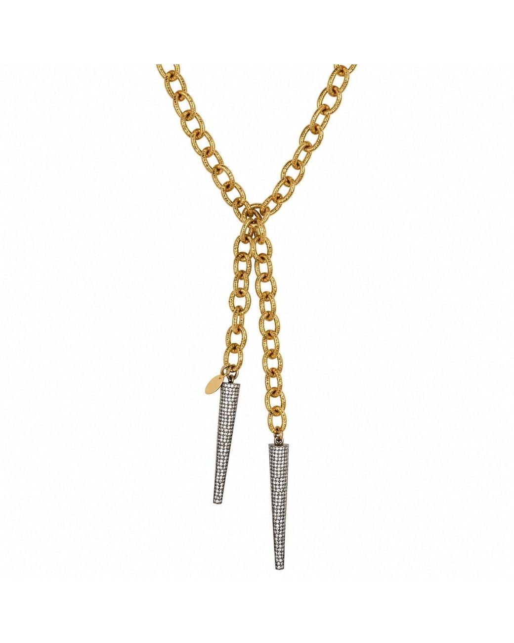 Persia Dona Jewelry Metallic Double Spikes Wrap Necklace