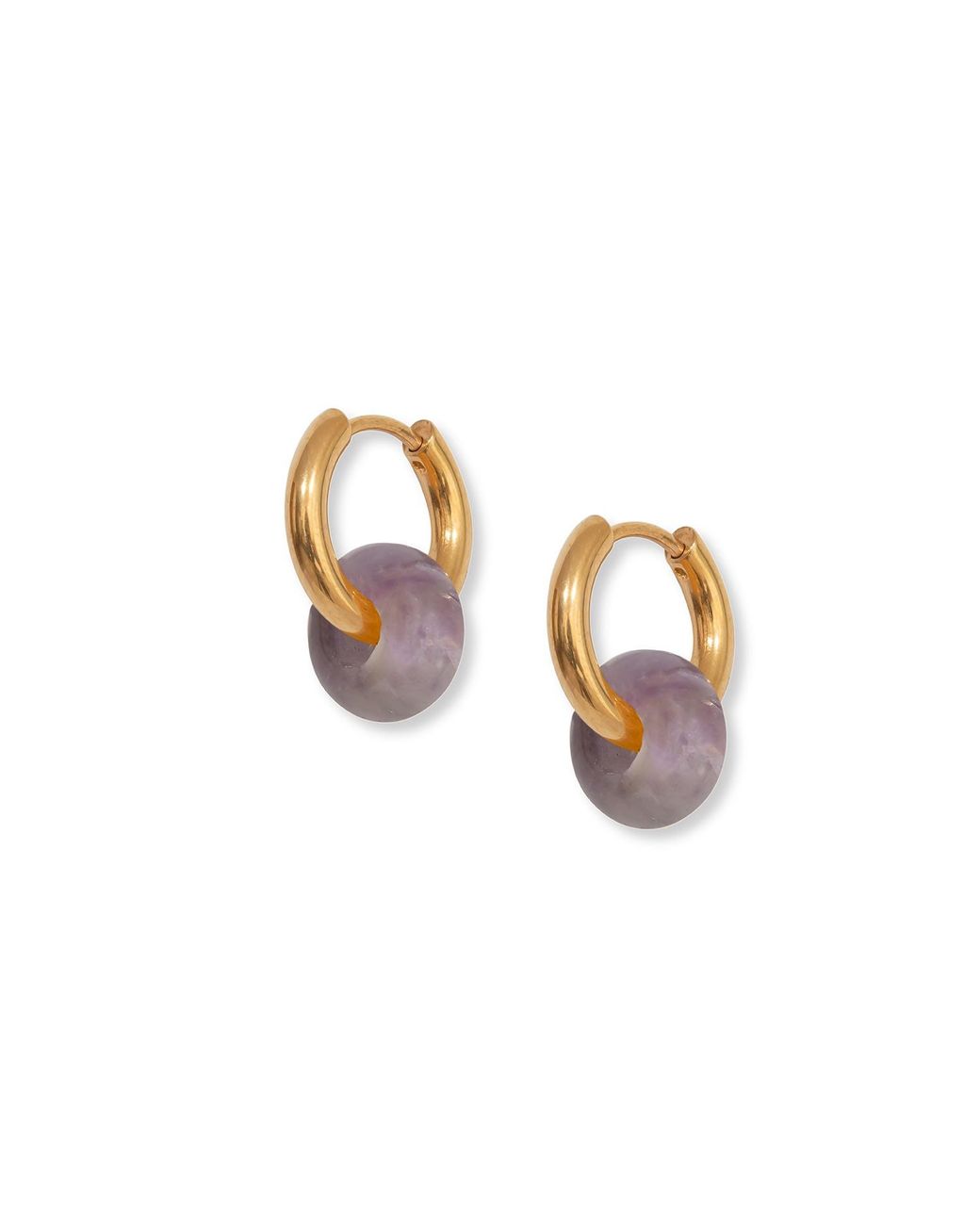 A Weathered Penny Metallic Amethyst Hoops