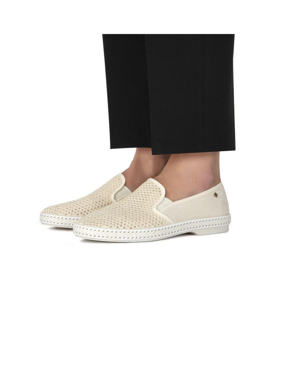 Rivieras White Classic Canvas & Mesh Slip-On Loafer