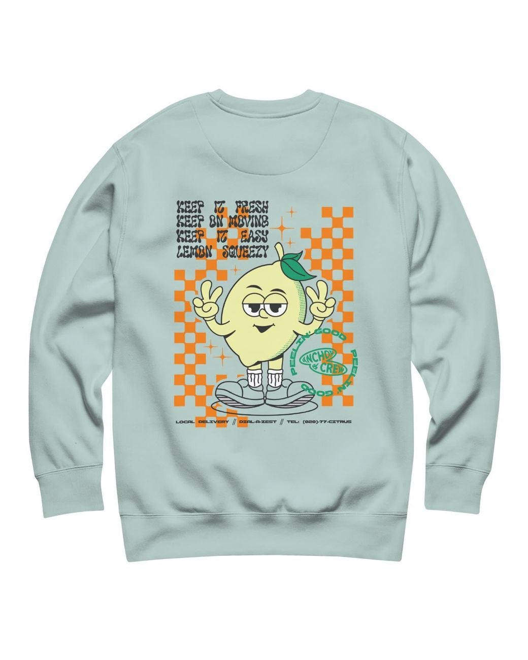 Anchor and Crew Gray Ice Lemon Fresh Dial-A-Local Organic Cotton Sweatshirt