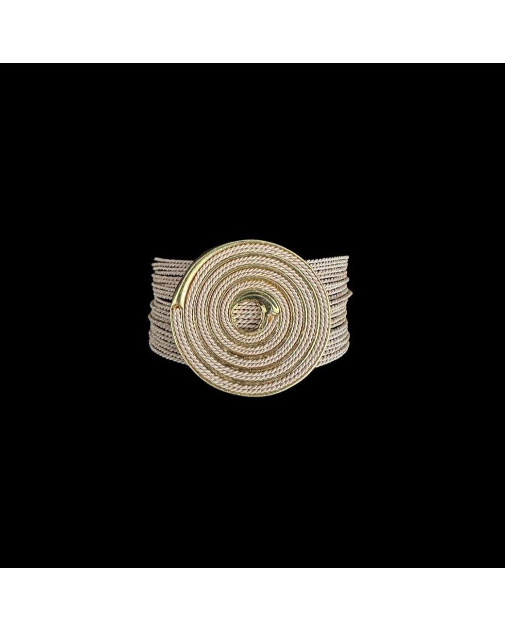 Nart Nature Making Art Metallic The Spiral Buriti Natural Fiber Bracelet