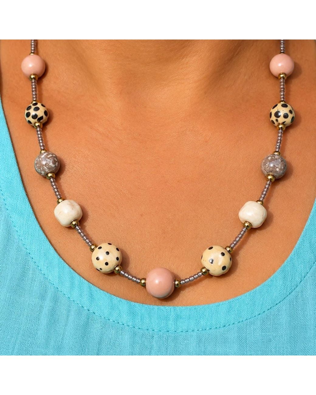 Lala Salama Metallic Neutrals Neema Dainty Necklace