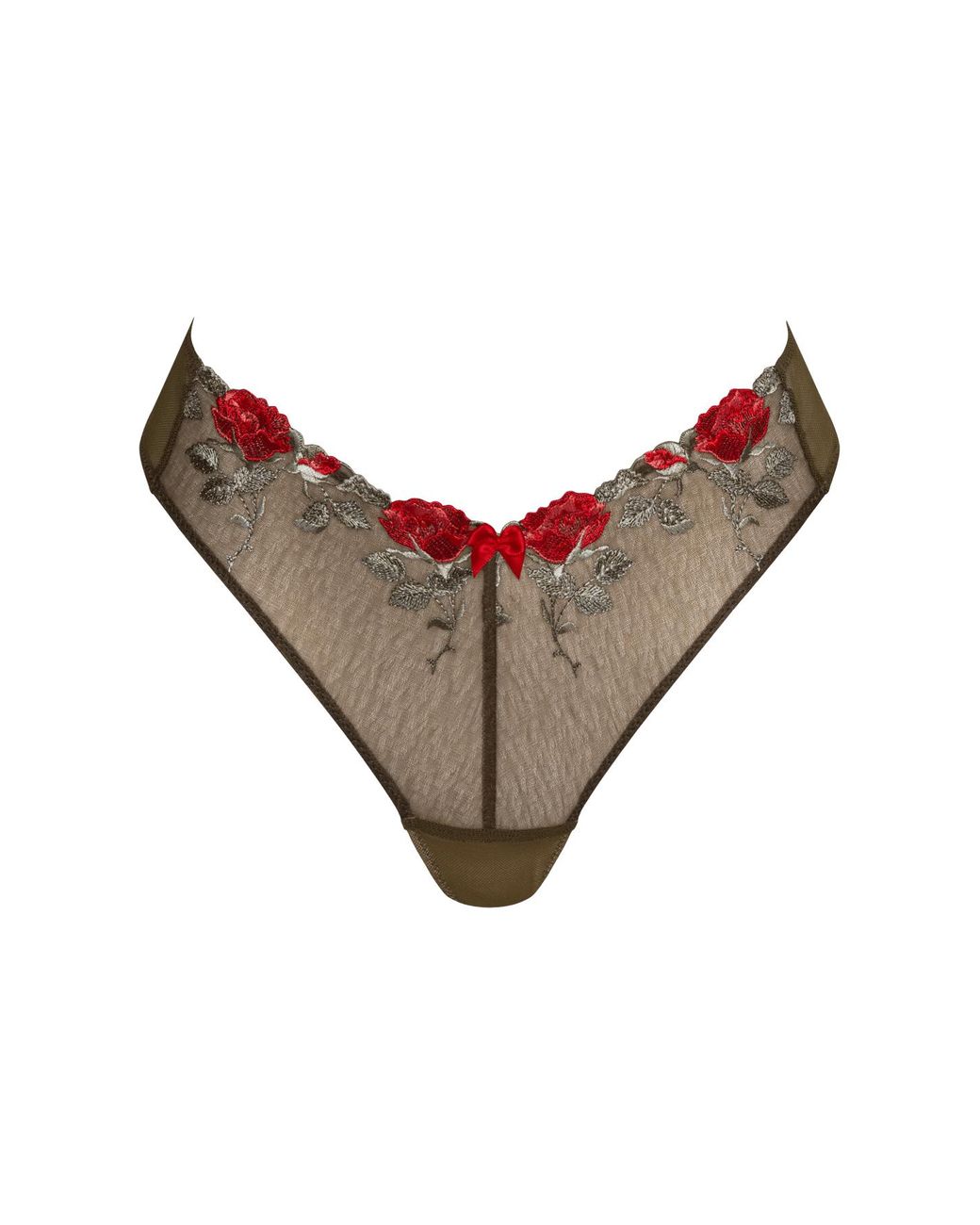BonBon Lingerie Brown Roses Thong
