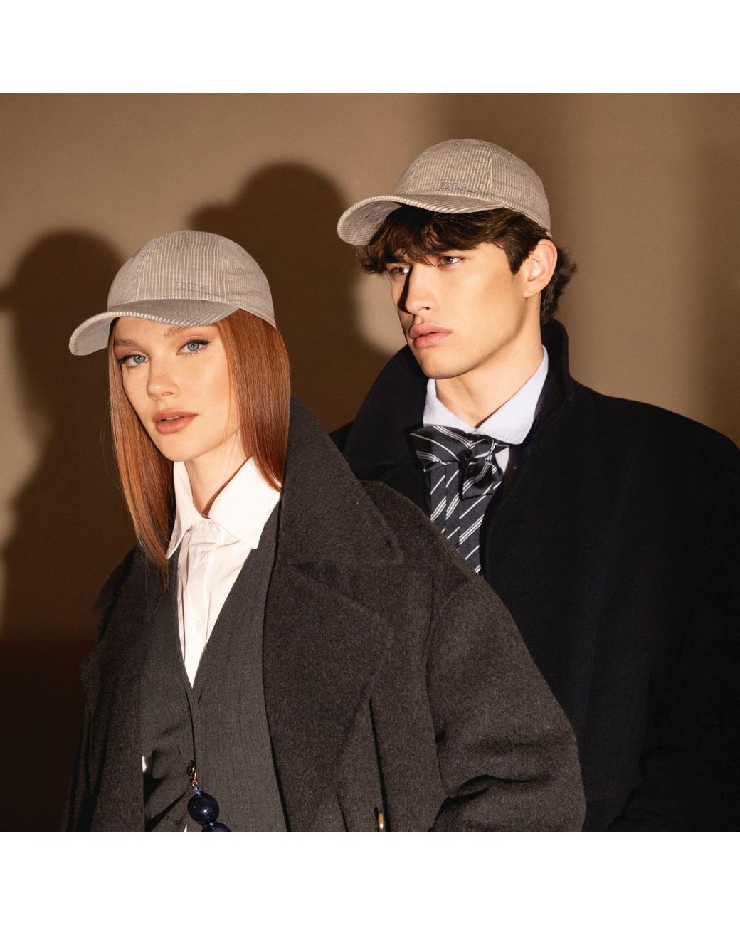 DORIA 1905 White Neutrals Ribbed Velvet Baseball Cap for men