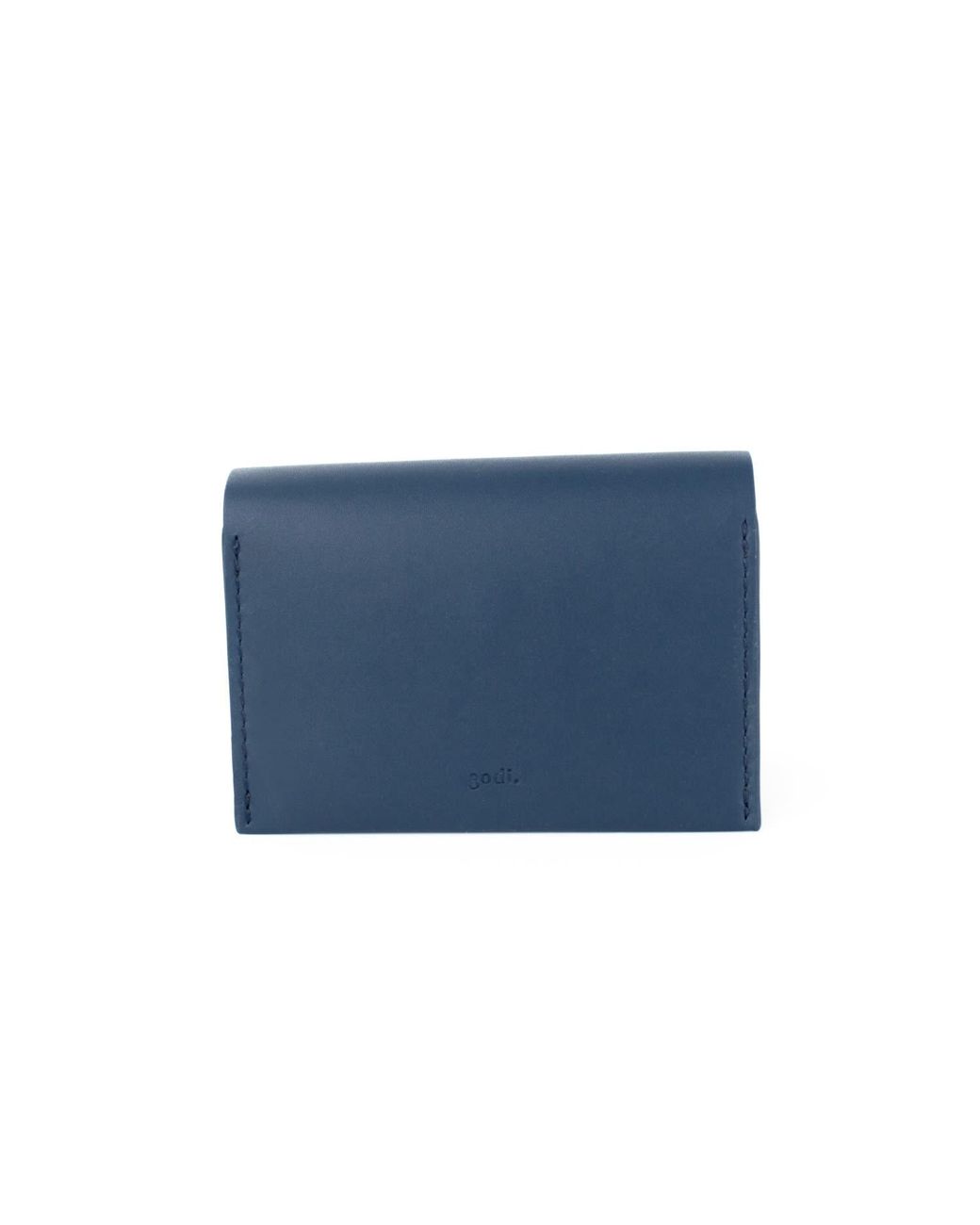 godi. Blue Handmade Leather Coin & Card Wallet for men