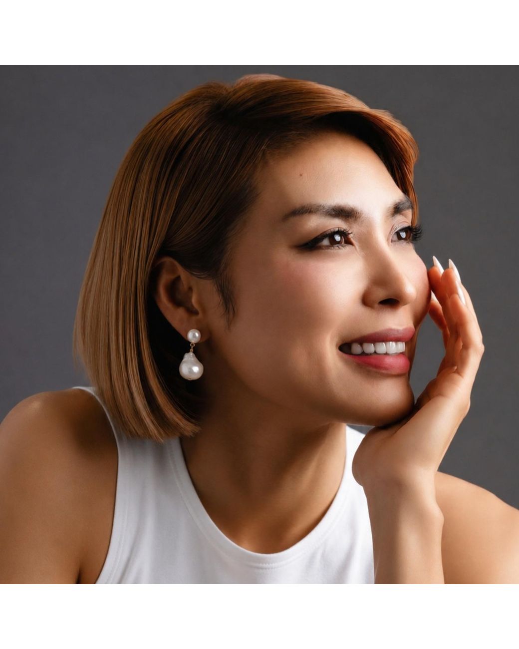 VIEA Metallic Cecily Baroque Pearl Earrings