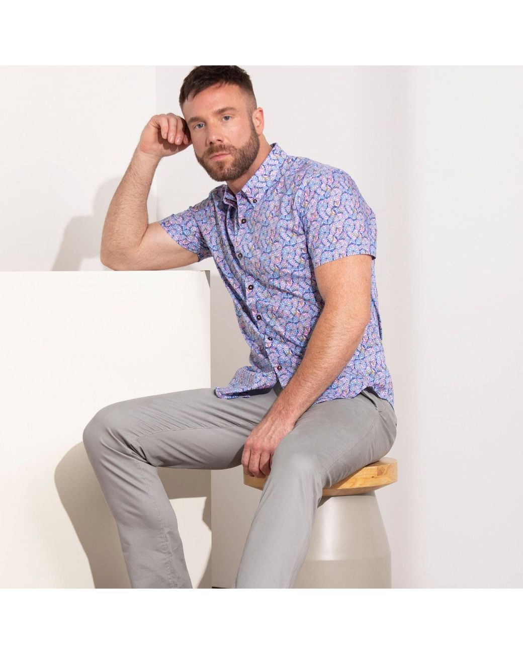 Lords of Harlech Blue Tim Harlequin Stars for men