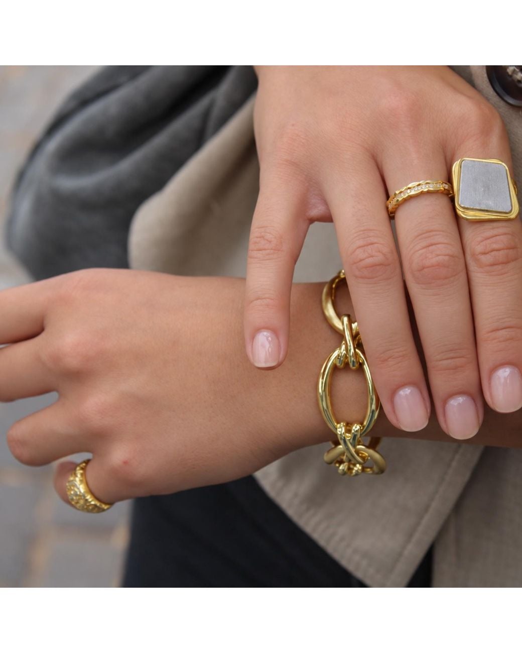 1610Istanbul Metallic Timeless Boho Ring