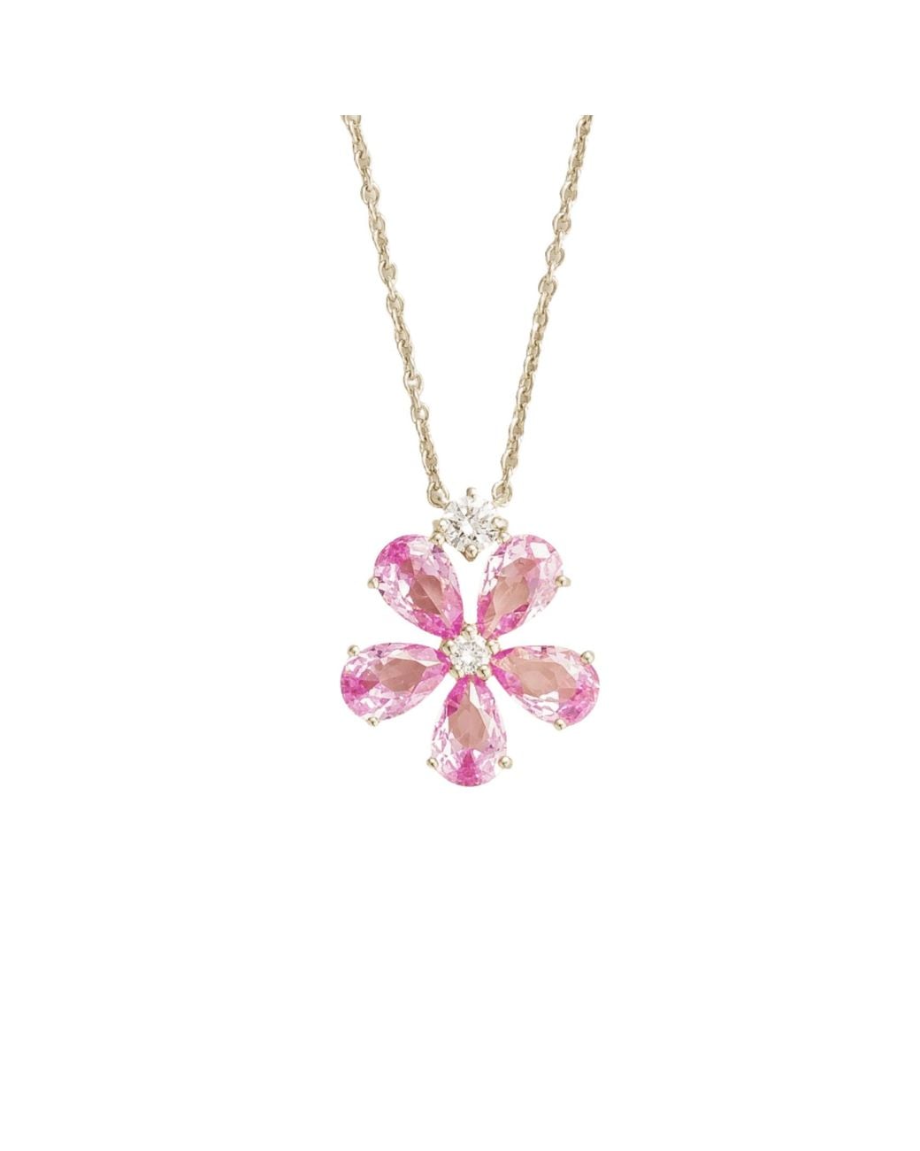 Juvetti Pink Florea Necklace Sapphire & Diamond