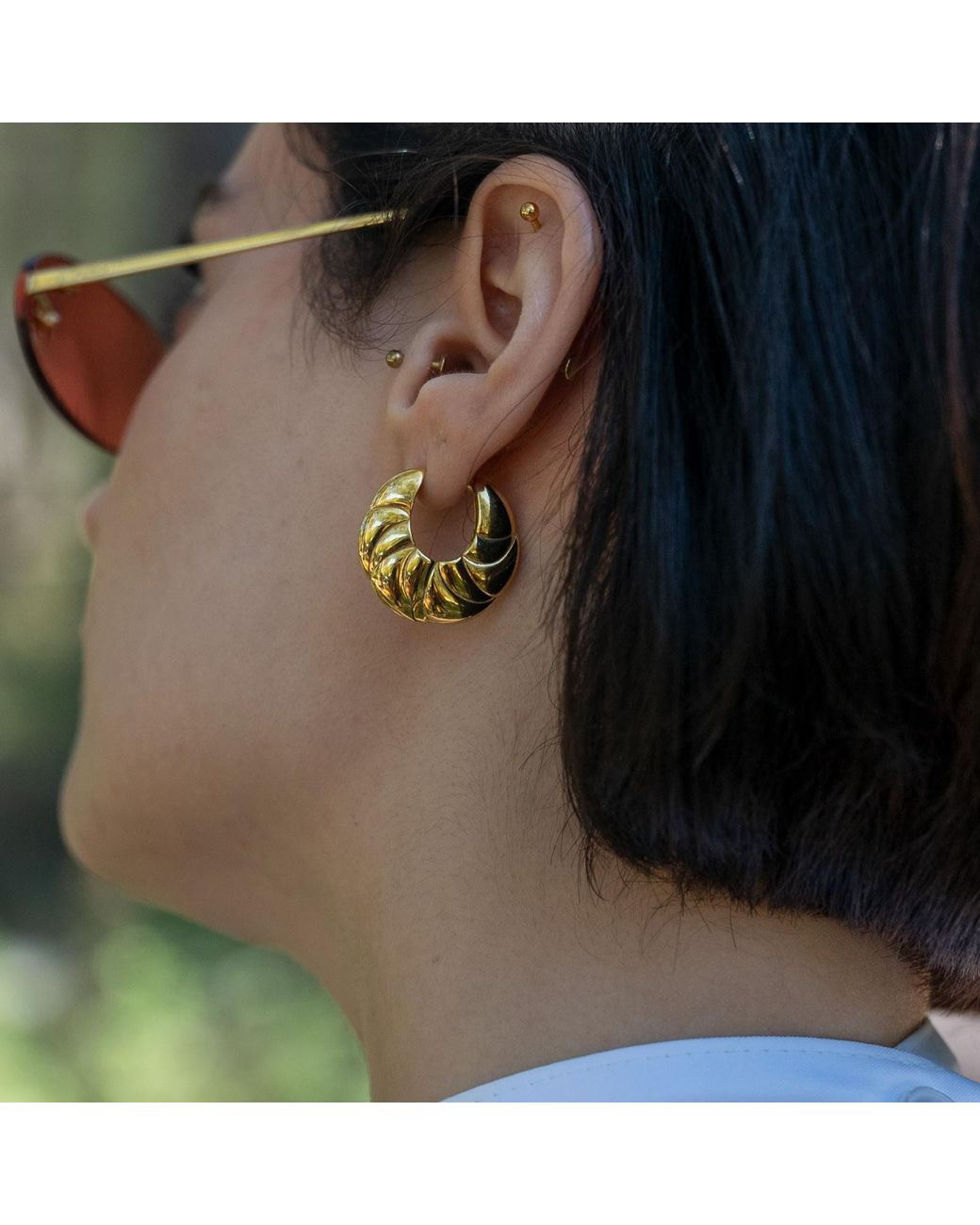 Gutta Design Metallic Bombé Earring Plated