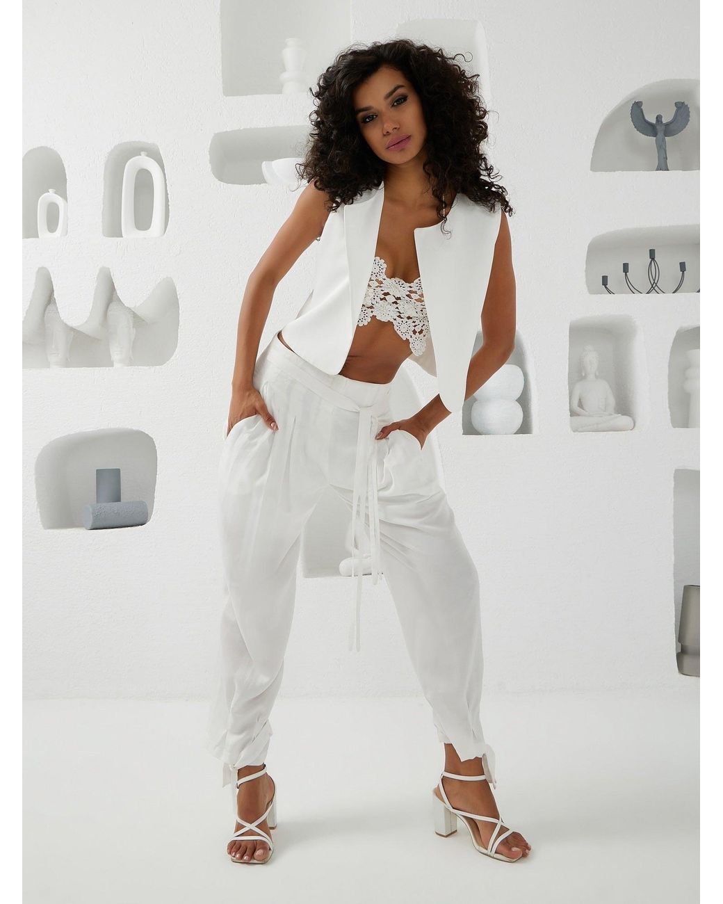 Lumina Eligma White The Arabesque Pants Ensemble