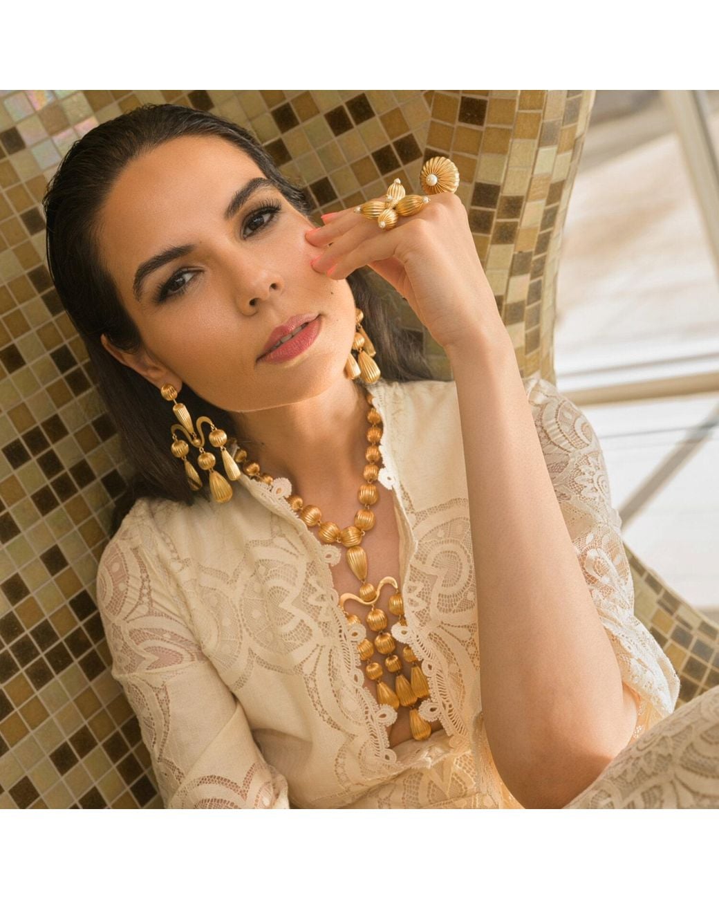 Meraki by Rashmi Bajaj Metallic Aquila Plated Chunky Ring