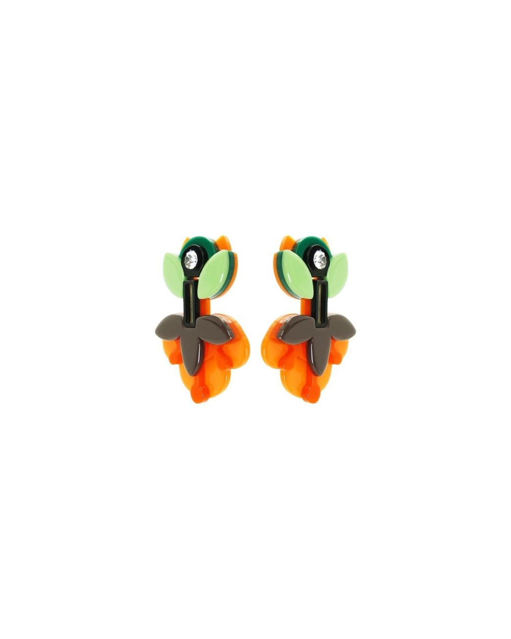 Gissa Bicalho Black Handmade Acrylic Earring Petunia Medium