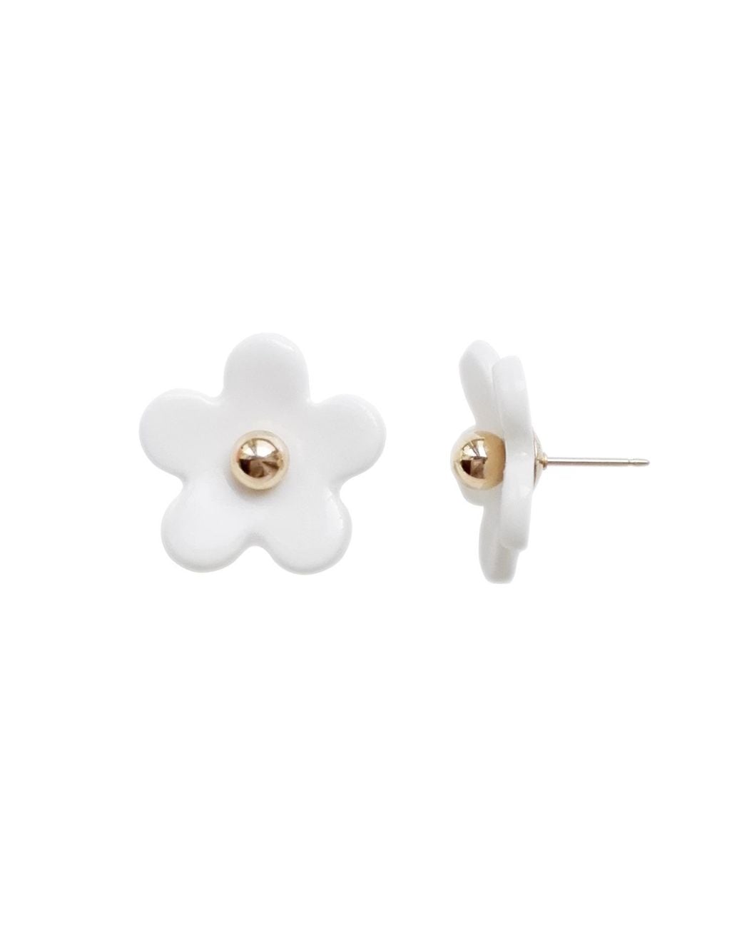 POPORCELAIN Metallic Everyday Porcelain Daisy Stud Earrings