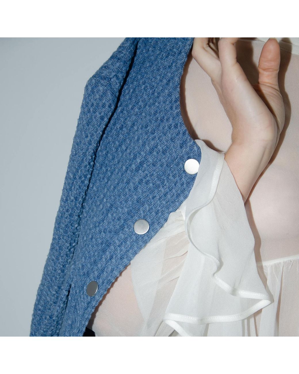 Audrey Vallens Blue Miss Av Jacquard Bomber Jacket