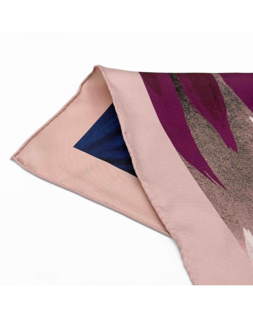 Hi Silk Purple Neutrals Petals And Palms Large Square Silk Twill Scarf