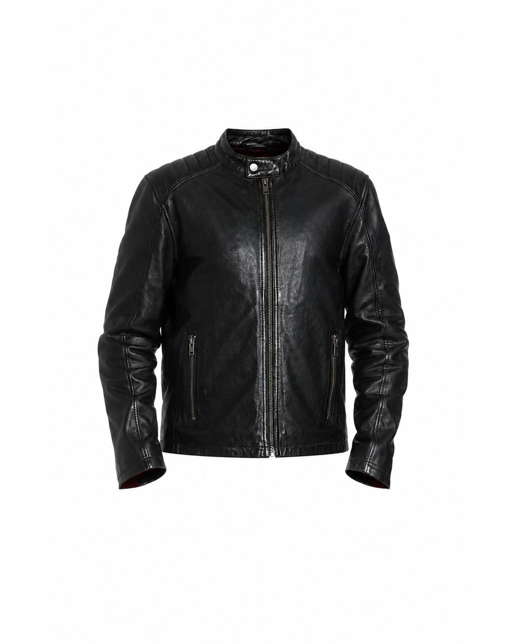 Mauritius Black American Flag Leather Jacket George for men