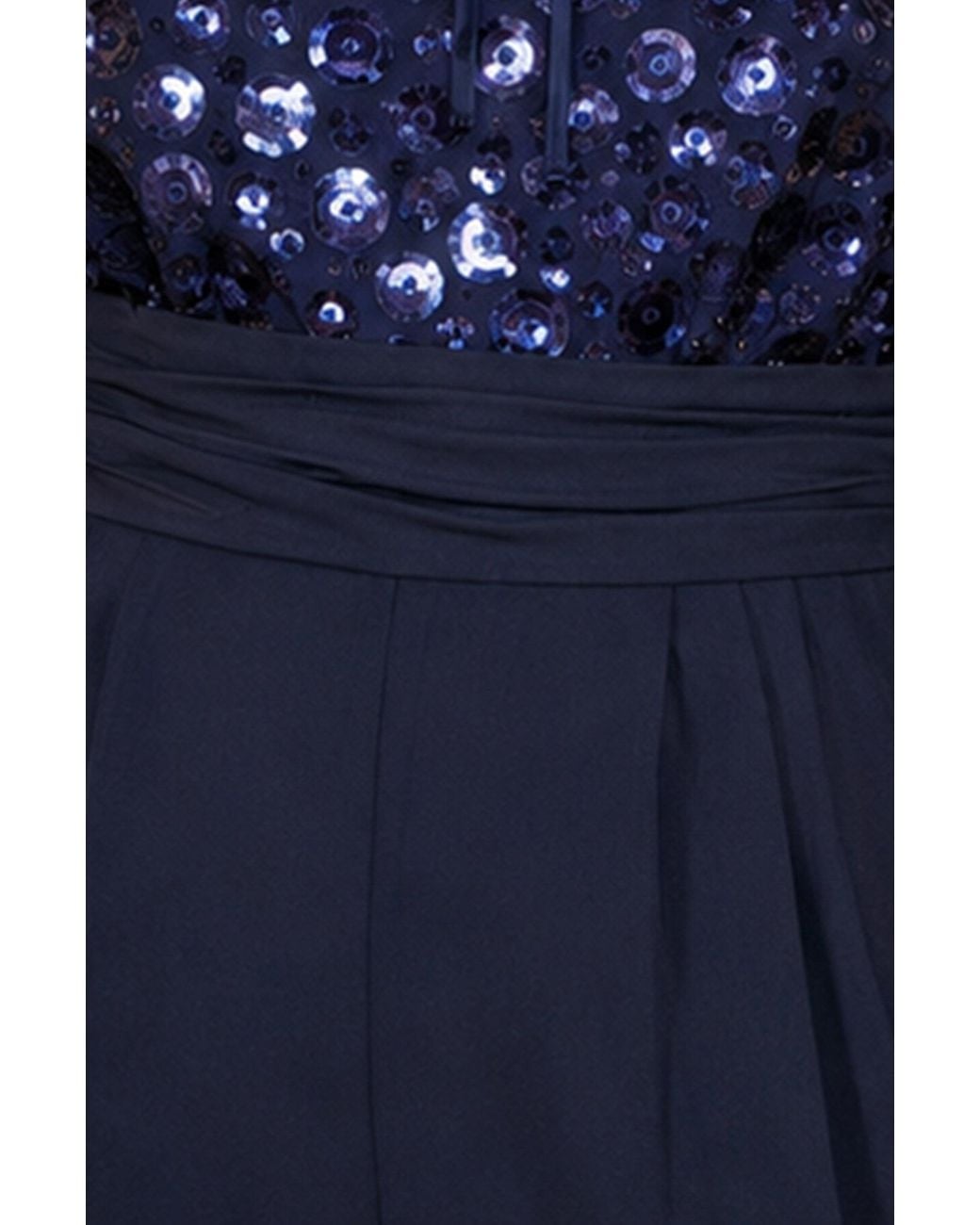 Yumi' Blue Long Sleeve Sequin Jumpsuit