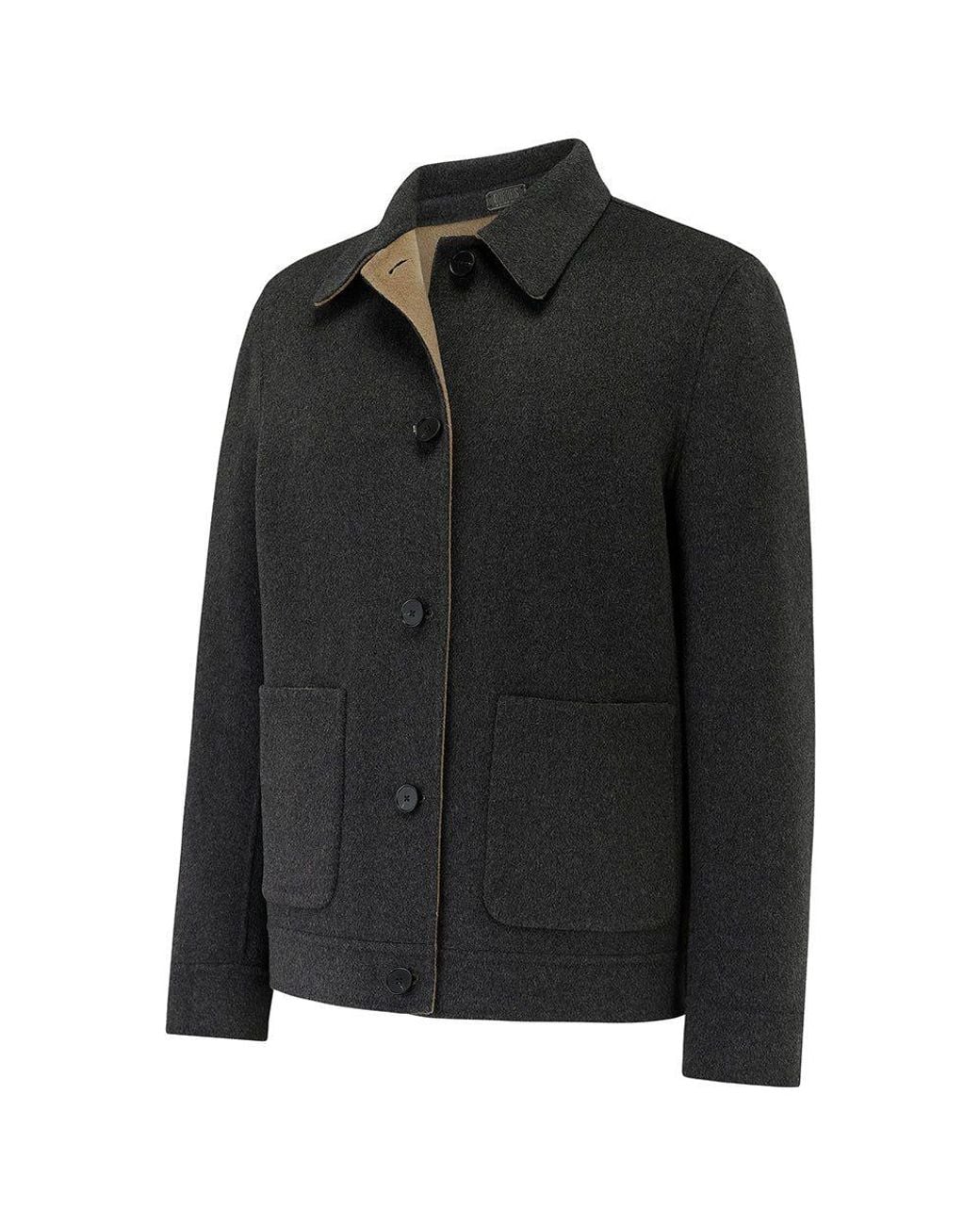Guards London Green Irish Reversible Wool Blend Jacket for men