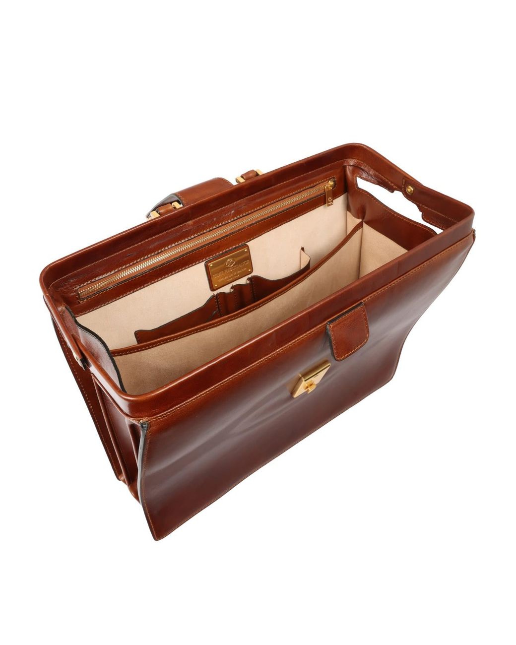 Time Resistance Brown Large Leather Briefcase for men