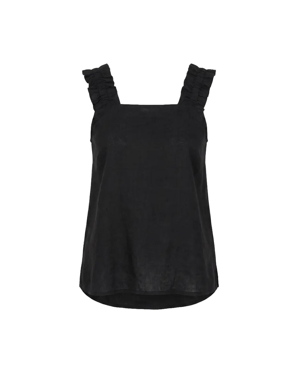 Adrift Clothing Black Claire Linen Summer Top