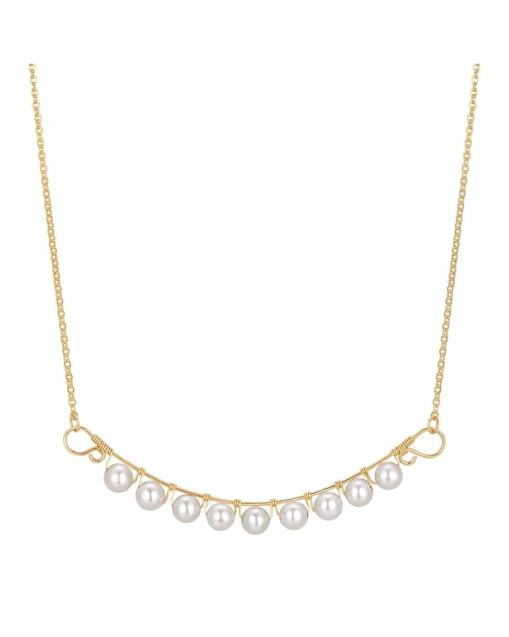 Katy Faye Metallic Ingrid Pearl Necklace