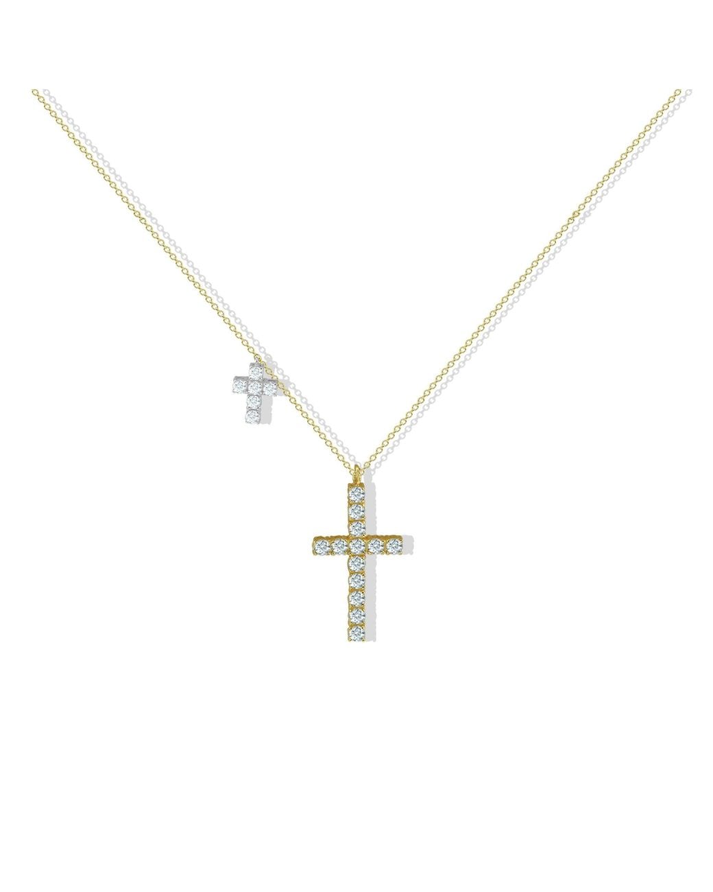 Argento Vivo Metallic The Cz Double Cross Pendant