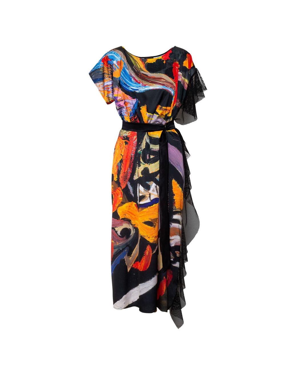 ARTISTA Blue Revolution Printed Maxi Dress
