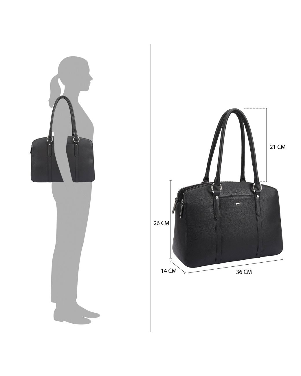 Paul Costelloe Black Laurent Leather Tote