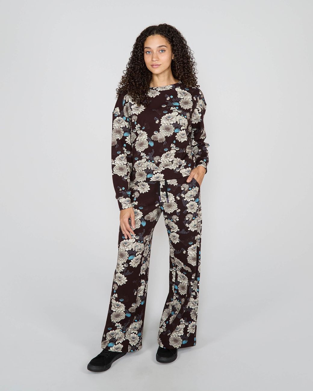 Lords of Harlech Black Paige Serious Floral Knit Pant