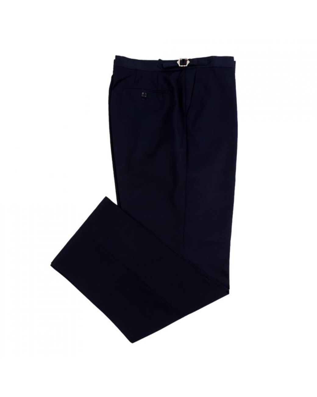 DAVID WEJ Blue Aldo Plain Smart Trousers With Side Adjusters – for men