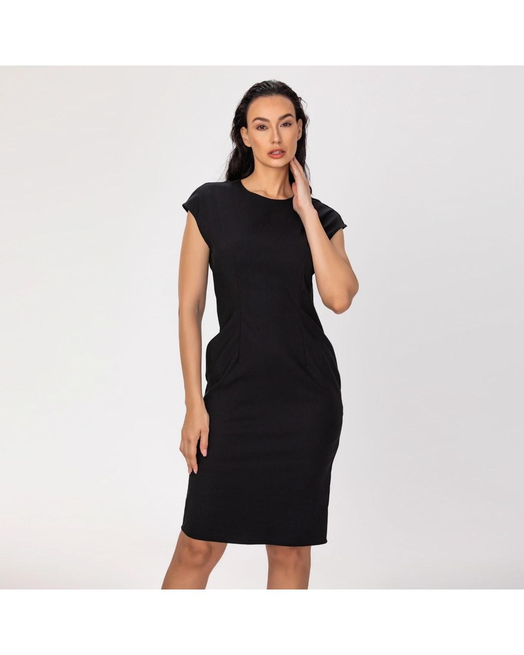 Smart and Joy Black Minimalist Tailor Dress