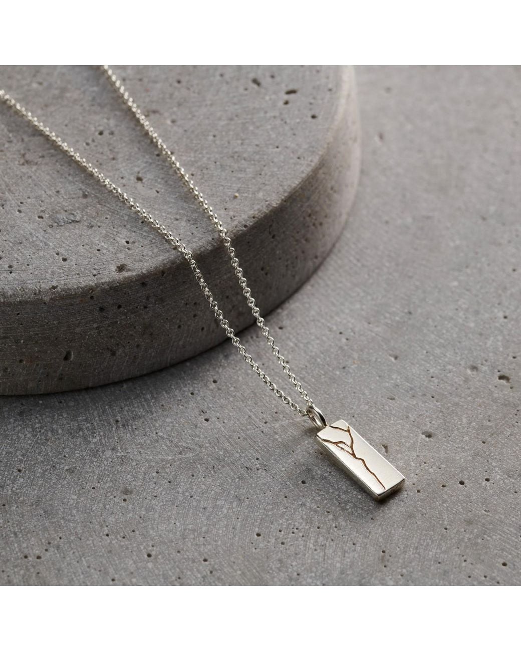 Posh Totty Designs Metallic Sterling Kintsugi Tag Necklace for men