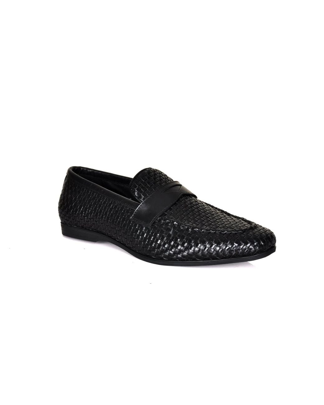 DAVID WEJ Black Lorenzo Woven Loafers for men