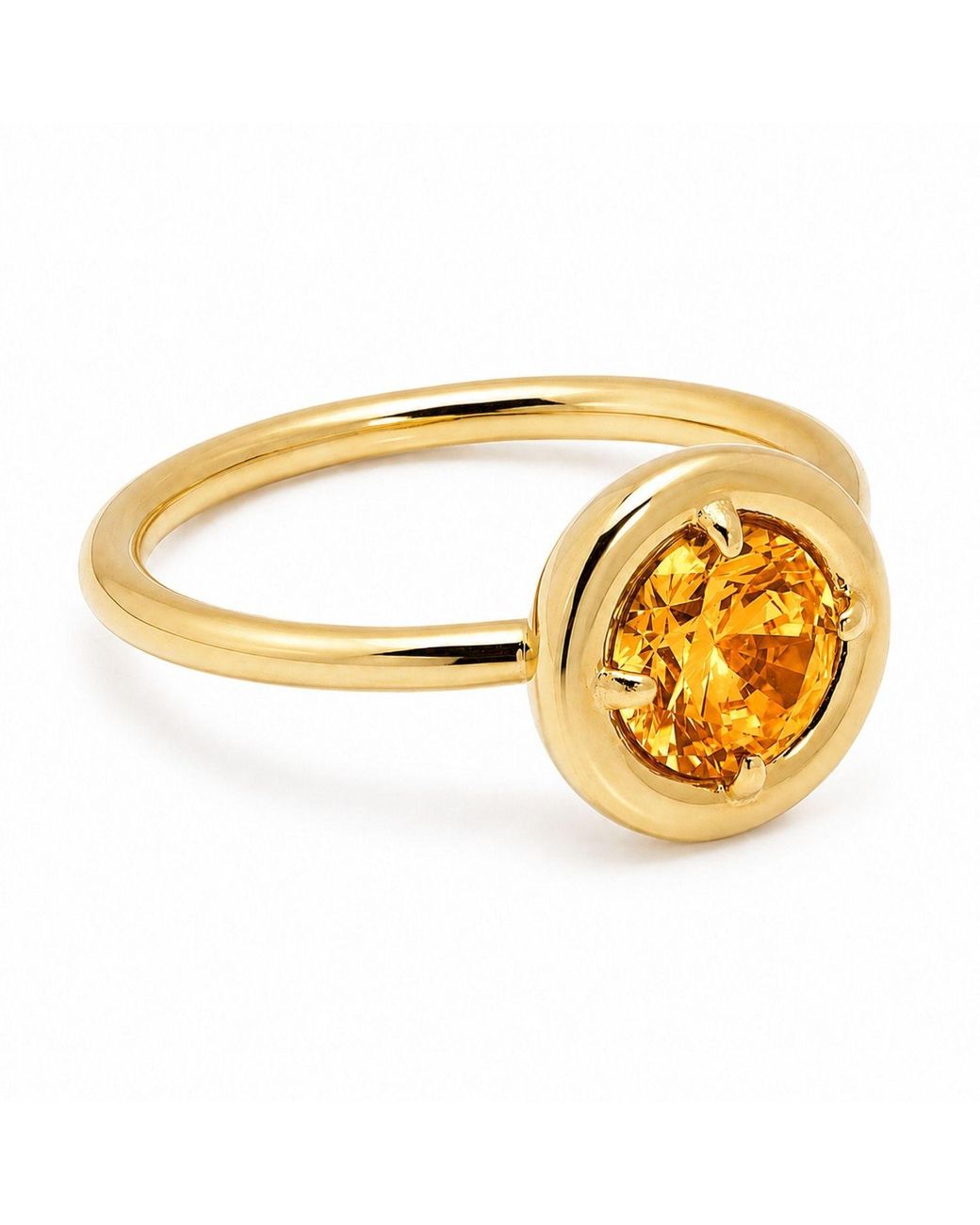 Belinda Jewelz Metallic Citrine Round Solitaire Chunky Ring