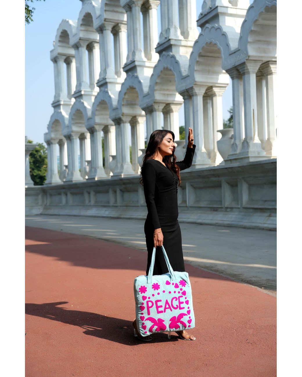 Conscious Yoga Collective Pink Peace Suzani Tote