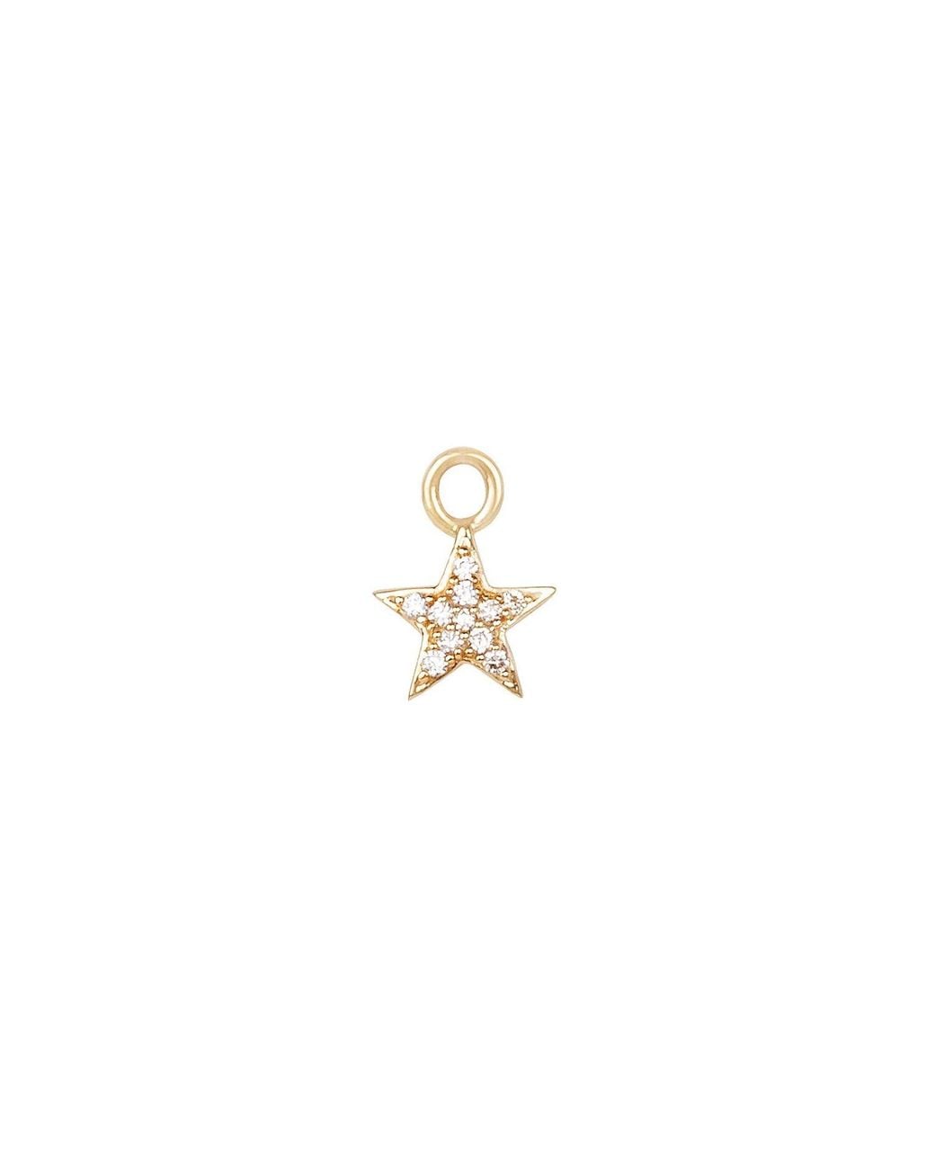Zohreh Metallic Diamond Star Earring Charm 9K