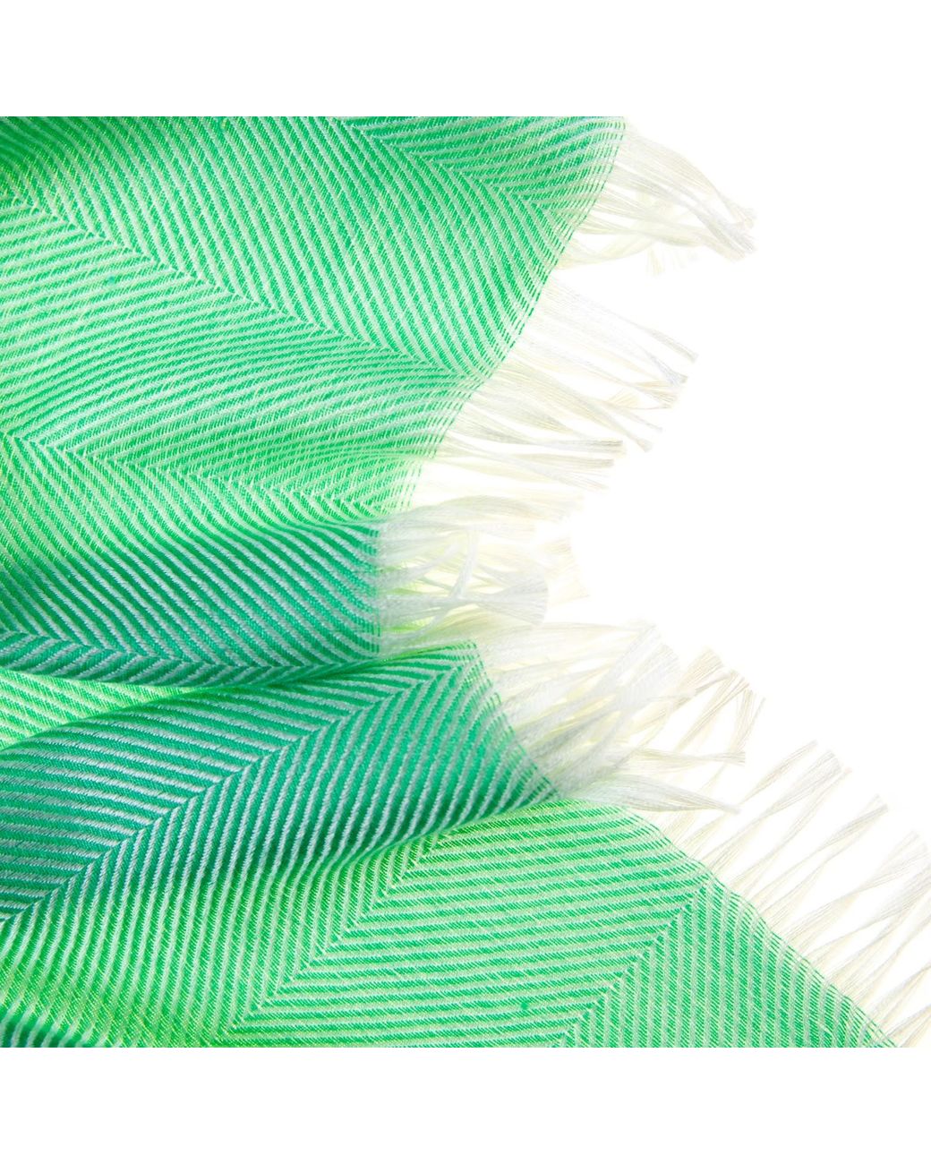 Kinalba Green Marquee Spring Herringbone Cashmere & Silk Stole