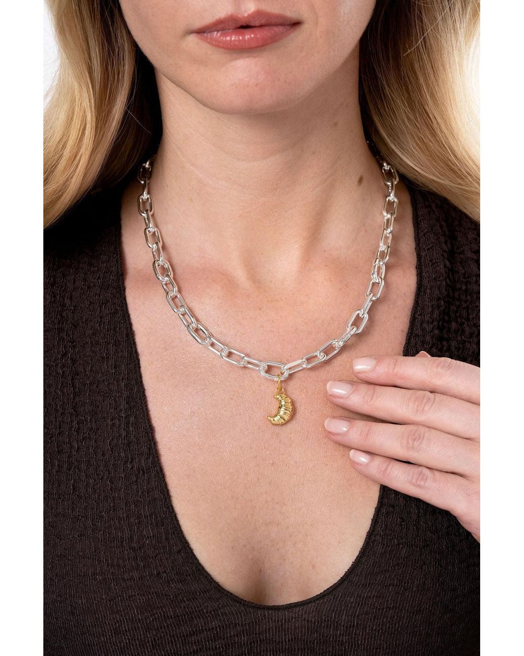 Zynnia Collective Metallic Croissant Charm