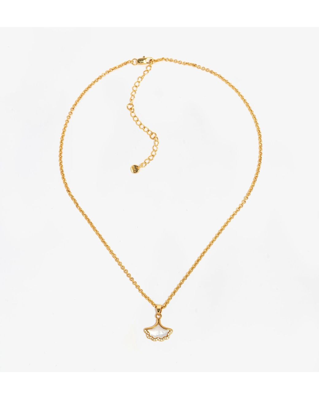 Uchi and Soto Metallic Gingko Pendant Necklace