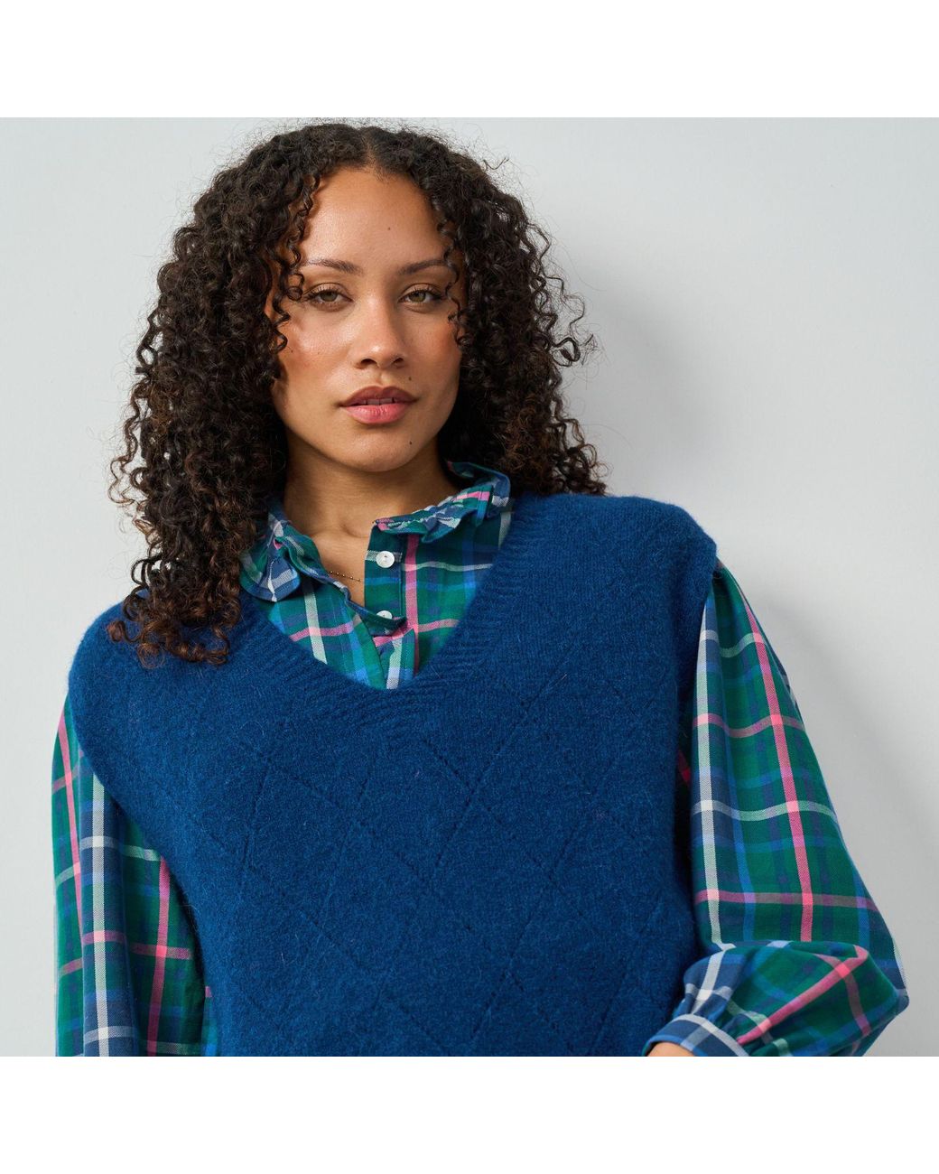 Luella Fashion Green Beauly Cotton Blouse & Plaid