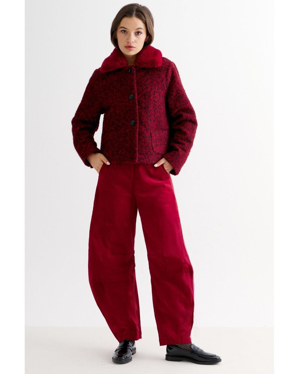 Louche Red Apple Boucle Jacket