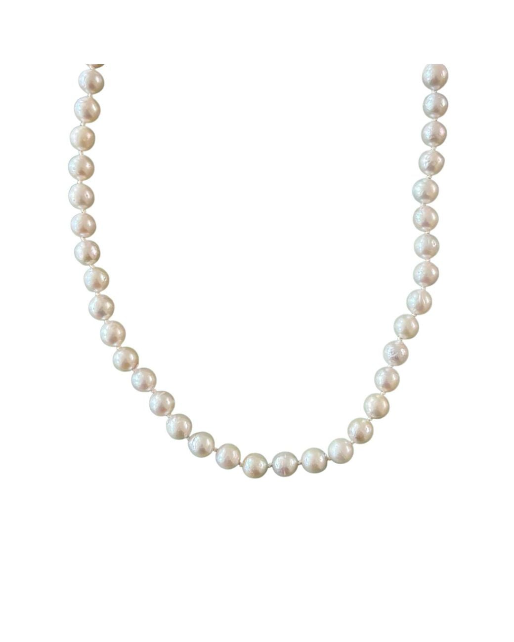 Herself Collections Metallic Hand-Knotted Freshwater Pearl Necklace