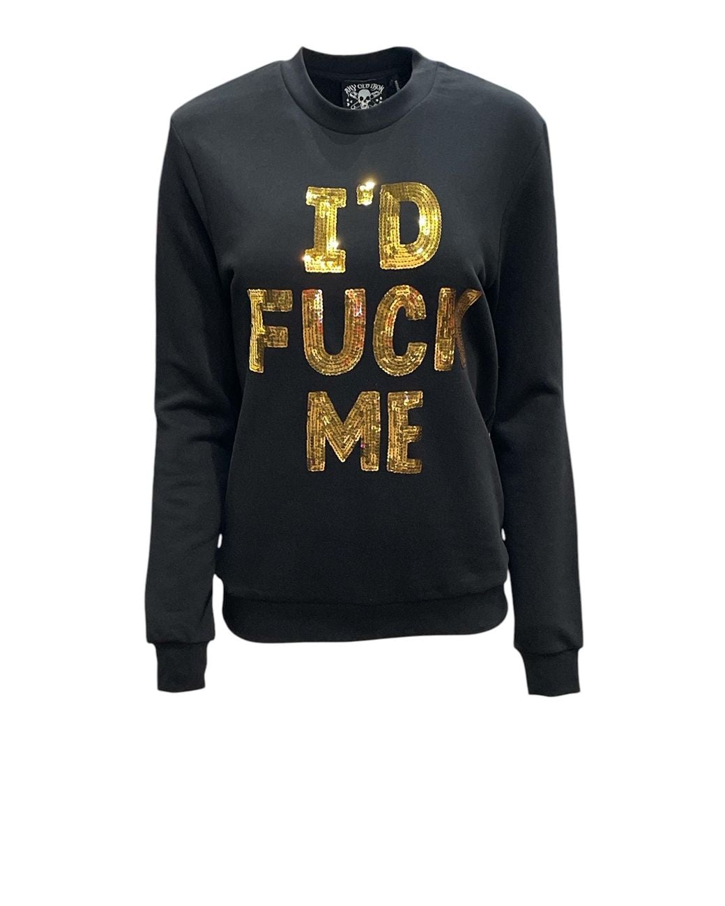 Any Old Iron Blue I'D Fuck Me Sequin Sweatshirt