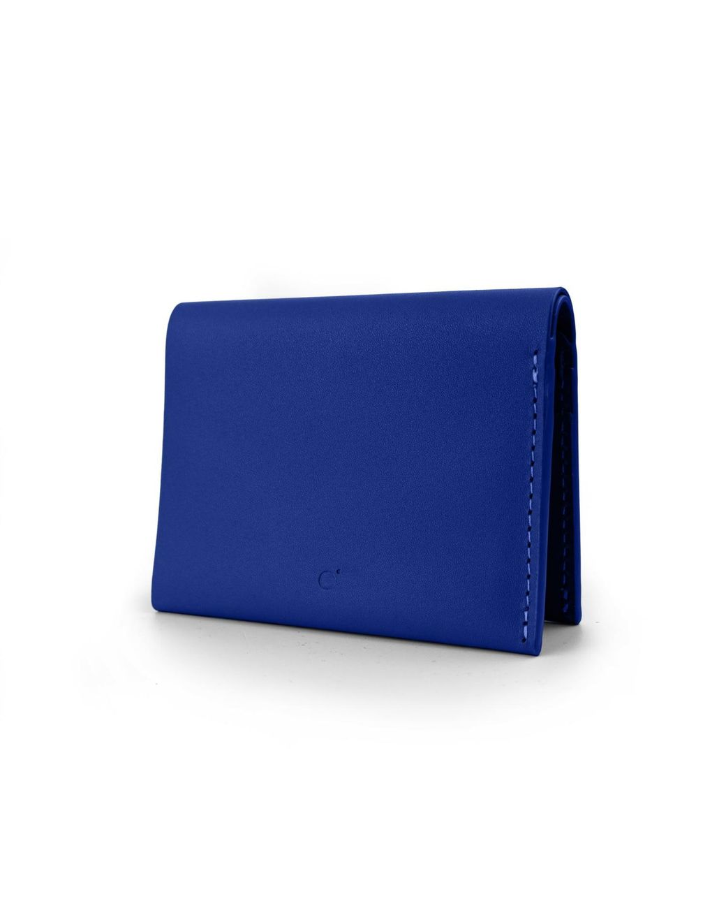 godi. Blue Handmade Bifold Leather Wallet