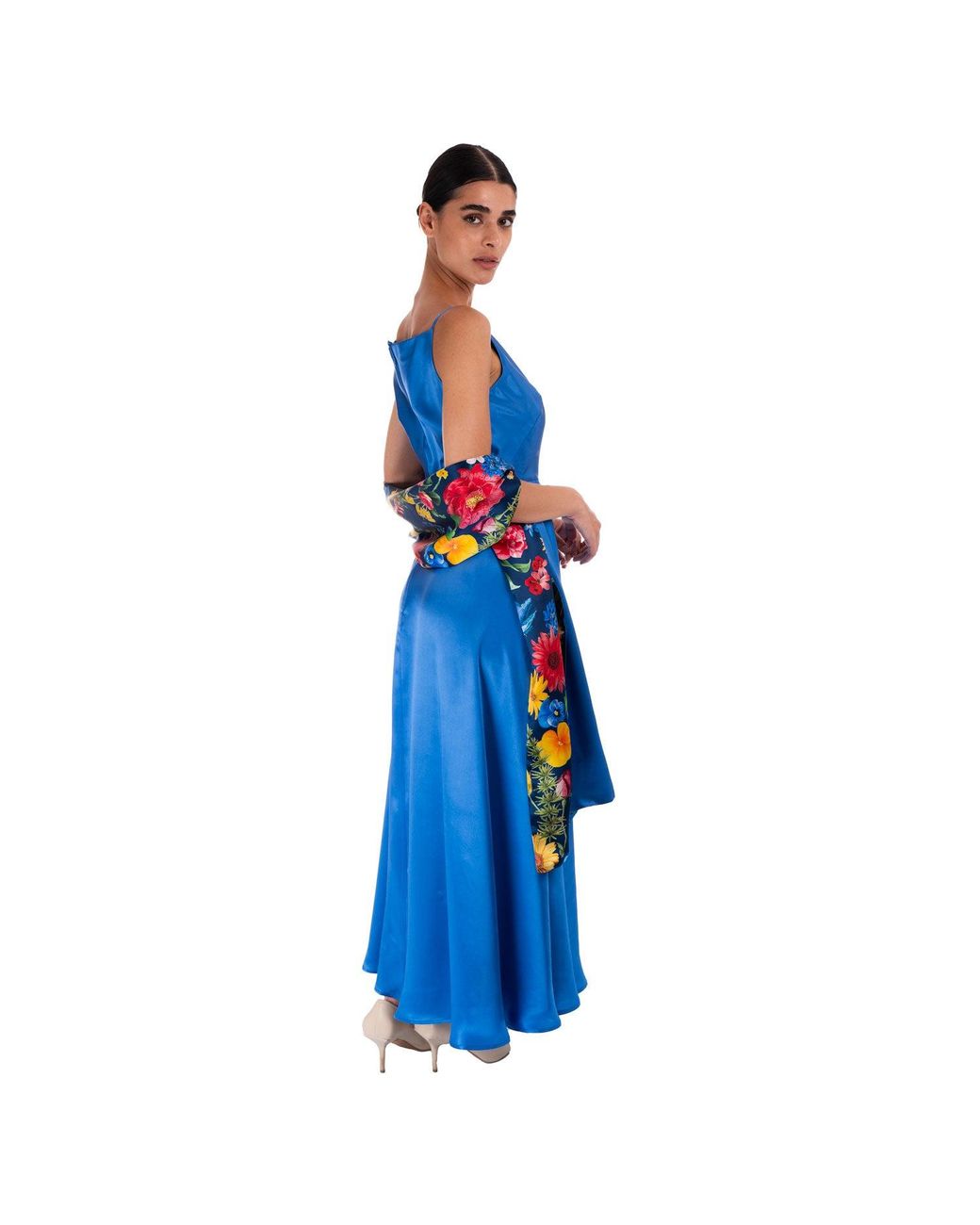 Sofia Tsereteli Blue The Rarefied Silk Gown With Scarf