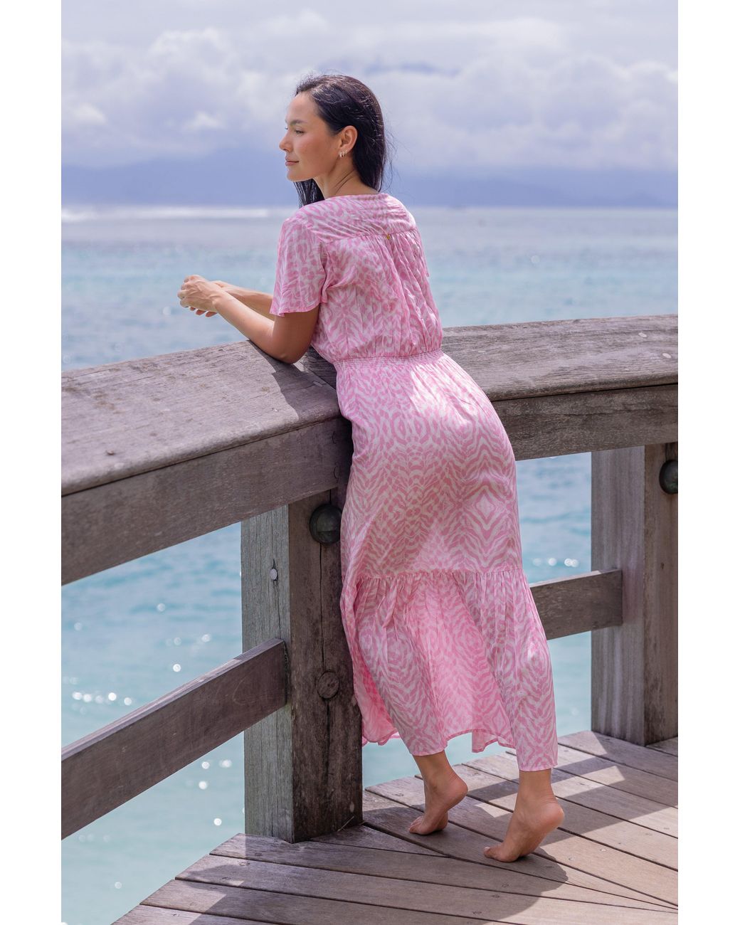 Sophia Alexia Pink Shell Zebra Florence Maxi Dress
