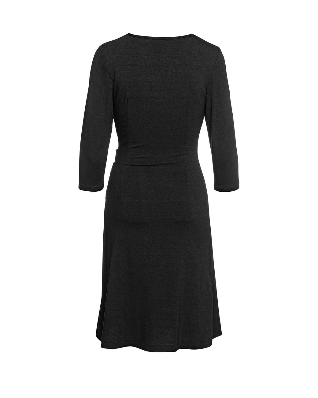 Conquista Black Faux Wrap Dress