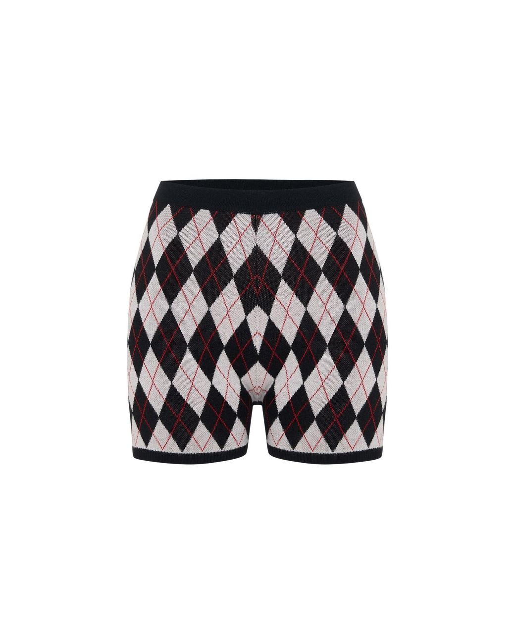 Pcfg Black Daydreamers Argyle Knit Mini Short